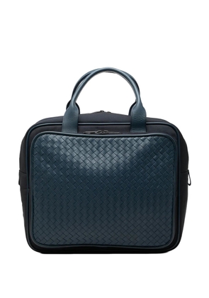 Bottega Veneta Pre-Owned 2012-2026 Bicolor Nappa Intrecciato Trimmed Canvas business bag - Blue