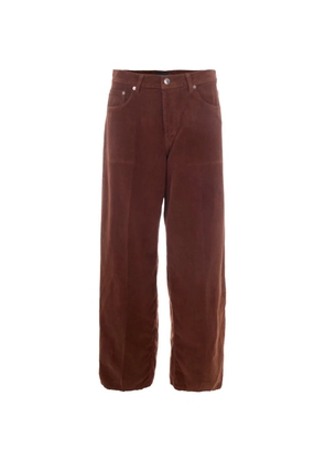 Haikure corduroy straight-leg trousers - Brown