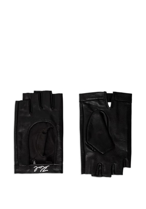 Karl Lagerfeld fingerless leather gloves - Black