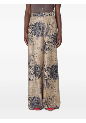 Antonio Marras floral-print silk wide-leg trousers - Neutrals
