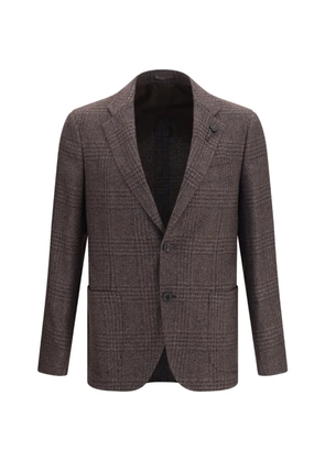 Lardini single-breasted checked blazer - Brown