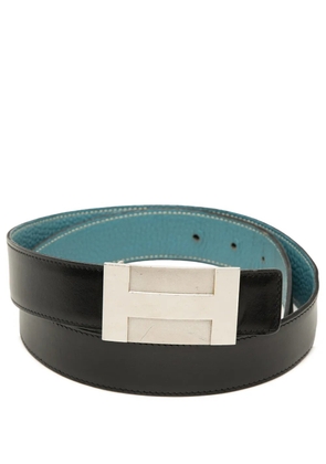 Hermès Pre-Owned 2007 Box Calf and Togo H Plate Reversible belt - Blue
