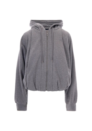 Sportmax zip-up drawstring hoodie - Grey