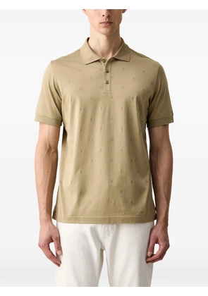 Karl Lagerfeld monogram-embroidered polo shirt - Neutrals
