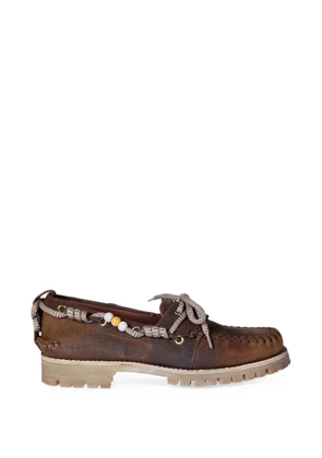 Golden Goose Cruise waxed-suede loafers - Brown