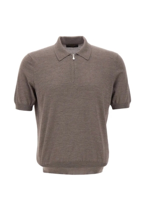 Gran Sasso half-zip short-sleeve polo shirt - Brown
