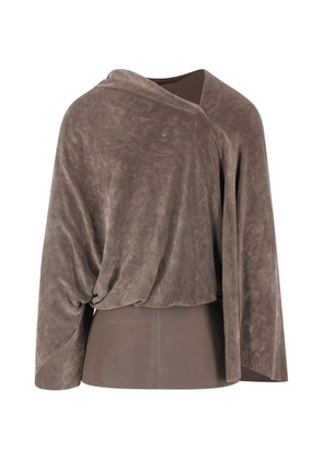 Rick Owens draped velvet-effect top - Neutrals