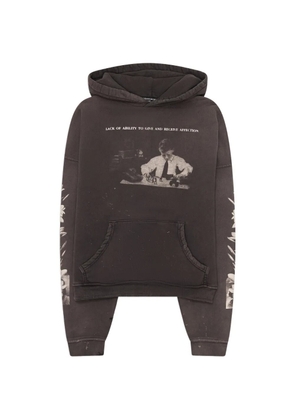 Enfants Riches Déprimés Head Against The Bars graphic-print distressed-finish hoodie - Black
