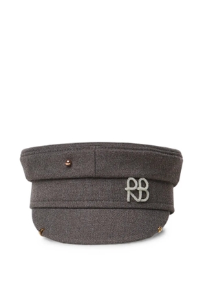 Ruslan Baginskiy logo-plaque baker boy hat - Grey