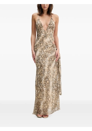 Bardot Cyrel cut-out gathered maxi dress - Neutrals