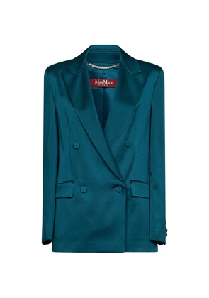 Max Mara double-breasted satin blazer - Green