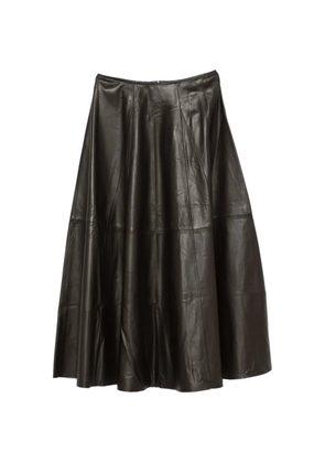 Arma paneled leather midi skirt - Brown