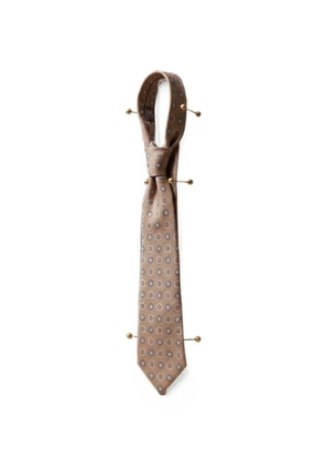 Tombolini geometric-print tie - Neutrals