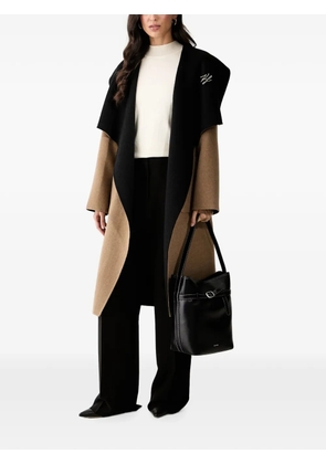 Karl Lagerfeld reversible belted coat - Black