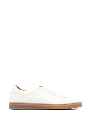 Henderson Baracco grained leather sneakers - White