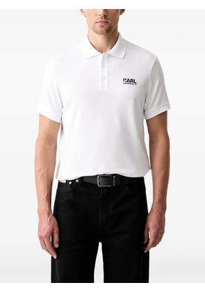 Karl Lagerfeld logo-print short-sleeve polo shirt - White