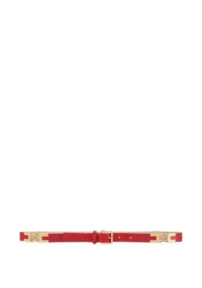 Elisabetta Franchi leather belt with lizard print - Red