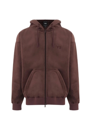 Y-3 x Adidas logo-print zip-up hoodie - Red