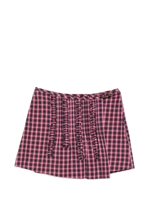 DAMSON MADDER Glinda ruffled checked mini skirt - Pink