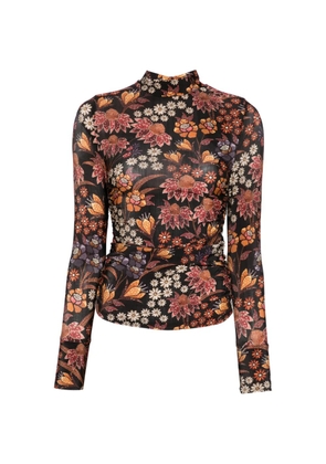 FARM Rio floral-print long-sleeve T-shirt - Black