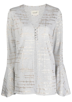 Bambah metallic-print V-neck blouse - Grey