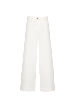 EMME gabardine wide-leg trousers - White
