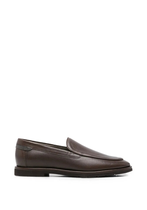 Brunello Cucinelli beaded-trim leather loafers - Brown