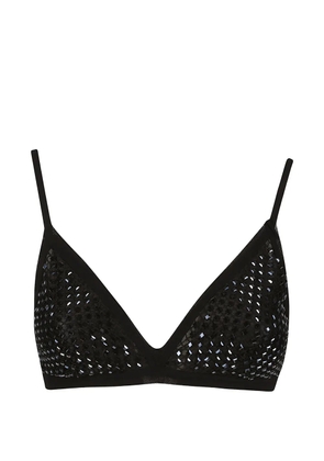 PINKO crystal-embellished mesh bralette - Black