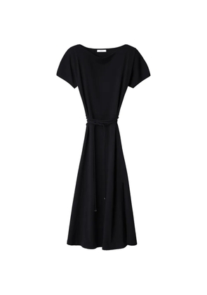 LEMAIRE belted dress in heavy cotton jersey - Black