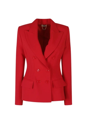 Elisabetta Franchi double-breasted peaked-lapel jacket - Red