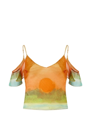 Donde Esteban Formentera silk top - Orange