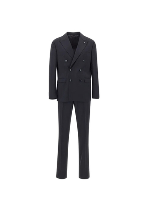 Manuel Ritz double-breasted virgin wool suit - Blue