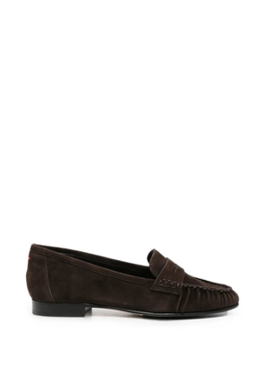 Aeyde Aldous suede penny-slot loafers - Brown