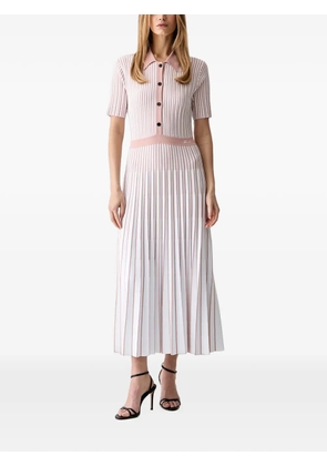Karl Lagerfeld striped pleated dress - White