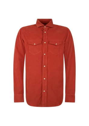 Moorer button-front shirt - Orange