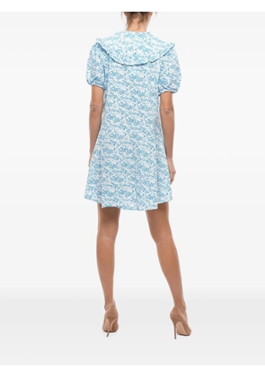 SAMSOE SAMSOE JYTTA floral-print ruffled-collar mini dress - Blue