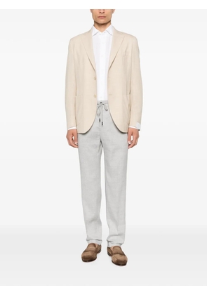 Peserico drawstring-waistband tailored trousers - Grey