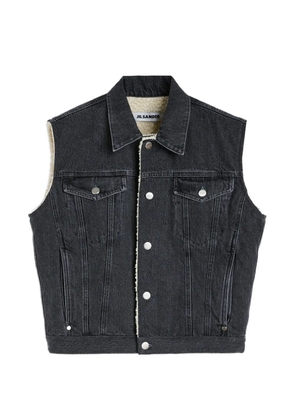 Jil Sander fleece-lined denim gilet - Grey