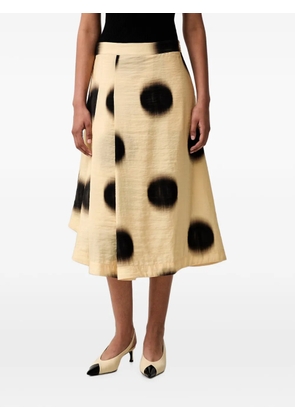 Stine Goya polka-dot pleated midi skirt - Yellow