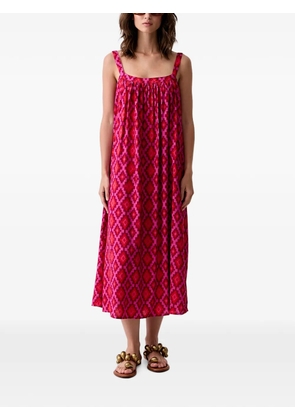 Benetton geometric-print tie-back maxi dress - Pink