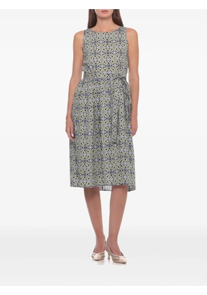 EMME EMMGESTRO patterned sleeveless cotton midi dress - Blue