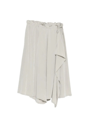 Y's gathered crepe-de-chine trousers - Grey