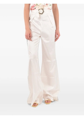 Philipp Plein buckle-fastening palazzo pants - White