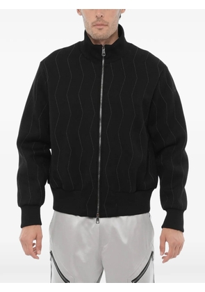 Neil Barrett embroidered zip-up sweatshirt - Black