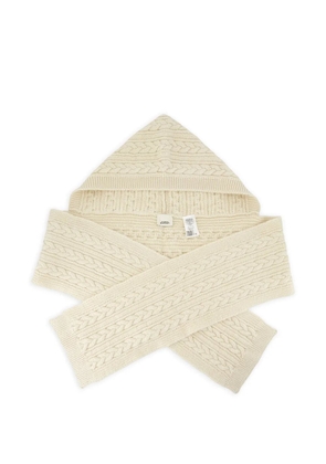 ISABEL MARANT Honorine cable-knit hodded scarf - Neutrals