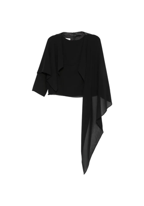 MM6 Maison Margiela asymmetric draped-panel blouse - Black