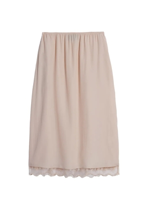 Simone Rocha lace-trim negligee midi skirt - Neutrals