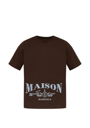 MM6 Maison Margiela logo-print T-shirt - Brown