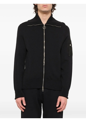 Neil Barrett zip-up ribbed-trim jacket - Black