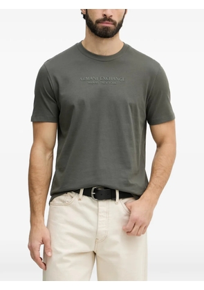 Armani Exchange logo-embossed cotton T-shirt - Green